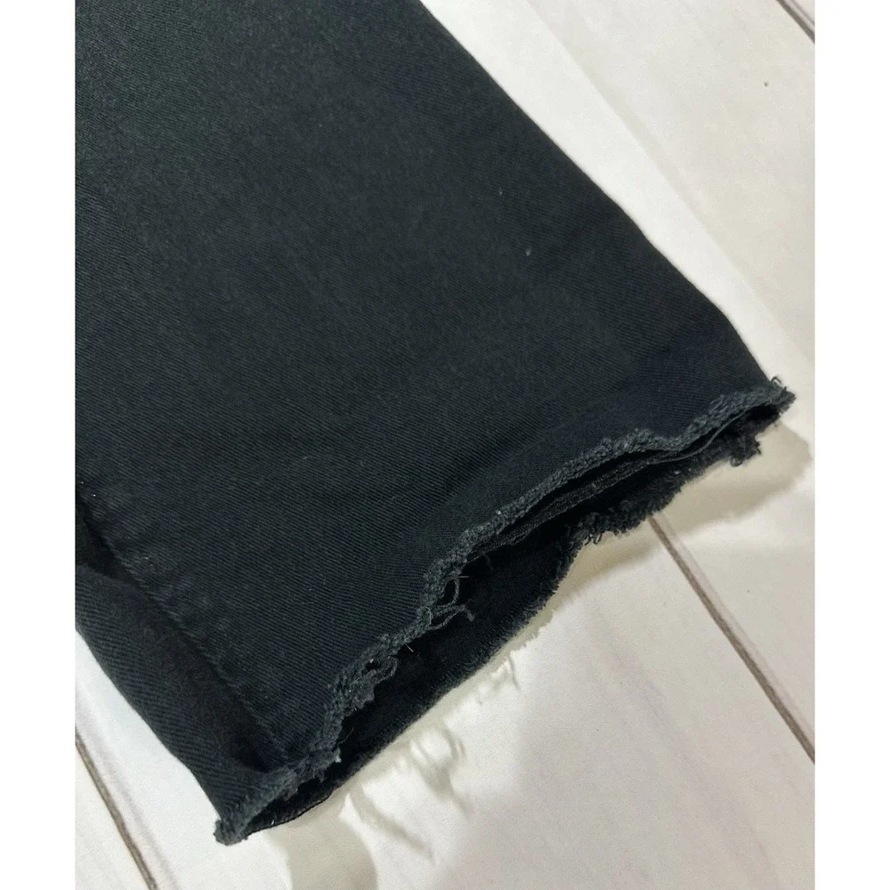 Lauren Jeans Co Ralph Lauren Jeans Women's Size 12 Straight Denim Black Raw Hem - Picture 4 of 7